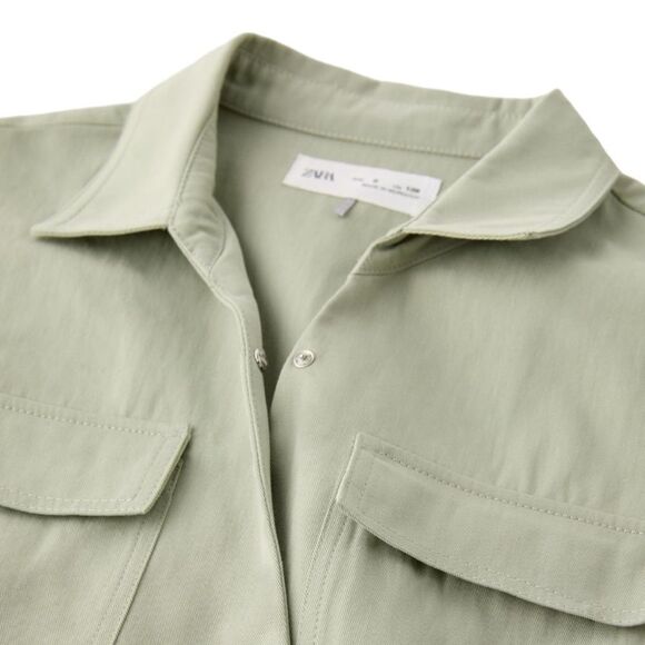 ZARA Kids | Light Green | FULL LENGTH UTILITY JUMPSUIT - Picture 4 of 7